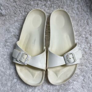 Birkenstock Madrid Eva white rubber slip on sandals side buckle EUR SZ 40